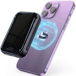 Magnetic Power Bank 10000mAh, Wireless Portable Charger with Stand, 15W Fast Charging Magnetic Battery Pack w/USB-C, Compatible with Magnetic Portable