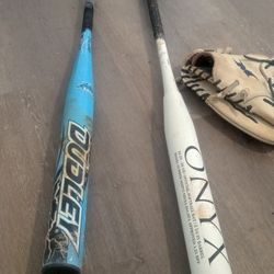 Senior Softball Bats And Glove For Trade 