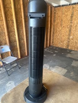 OmniBreeze Black Tower Fan Oscillation Push Button Control 3-Speed 8hr Timer