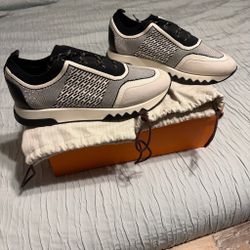 Hermes sneakers worn twice like new black and white