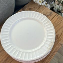 10 Gibson White Dinner Plates With Hobnail Decor Edge Farmhouse Rustic 