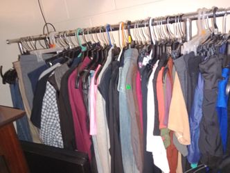 $75 for all mixed clothes all in good condition and clean hangers not included