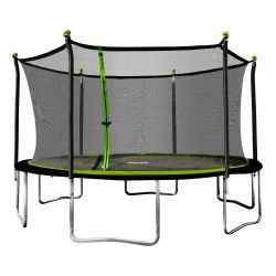 Sportspower Trampolín Redondo Bounce Pro 14' con Recinto de Seguridad en Verde y Negro