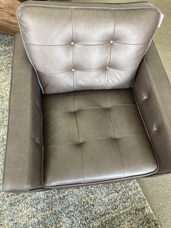 🛋 Top Grain Genuine Corinthian Leather  Espresso Chair And Ottoman! Only $39 Down! Thumbnail