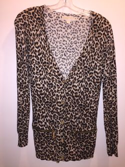 Michael Kors leopard print cardigan size extra small