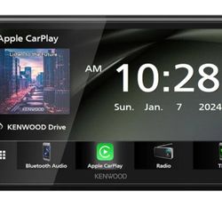 KENWOOD DMX4710S Digital Car Stereo (50W x 6-Ch), Apple CarPlay & Android Auto Compatible, Bluetooth-Enabled Head Unit with 6.8" LCD Display, Single D