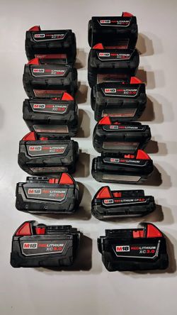SEE DESCRIPTION FOR PRICES - MILWAUKEE 18V M18 BATTERIES - SEE DESCRIPTION FOR PRICING