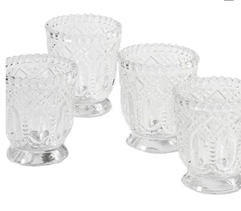 Clear Glass Candle Holders- 6