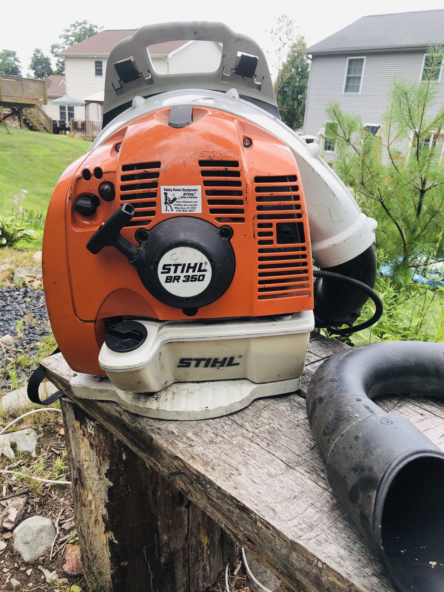 Stihl BR350 backpack blower with attachments