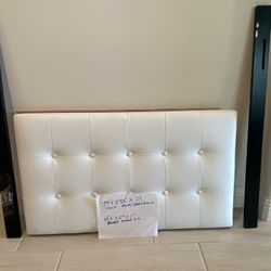 White tufted twin size headboard