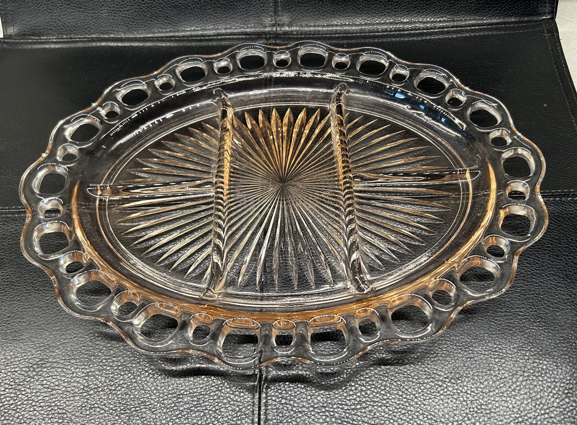 Anchor Hocking, Old Colony Open Lace Depression Glass Platter