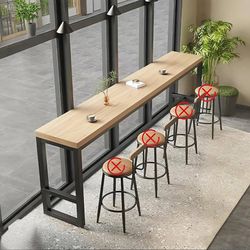 Bar Table,Farmhouse Pub Table,Industrial Bar Height Dining Table,2-in Thickness Solid Wood Top for Kitchen, Coffee Shop, Pub, Breakroom(Stool not Incl