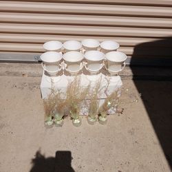 8 Flower Vases And Balloon.holders  All For $25