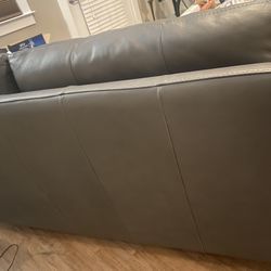 100% Italian Leather loveseat, Oversized Chair, Ottoman