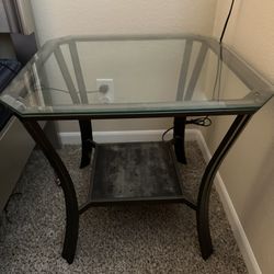 Two Matching Glass End Tables