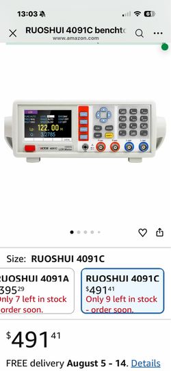 4091C benchtop LCR meter digital 10-100kHz frequency Inductance 9999H Capacitance 99999uF Resistance 99.99Mohm USB RS232(RUOSHUI 4091C)