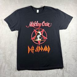 Motley Crue-Def Leppard Poison Stadium Tour 2022 Men’s M Black T-shirt #11A