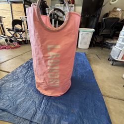 Dorm Hamper, Pink, Easy Carry Handles/Folds Away When Empty