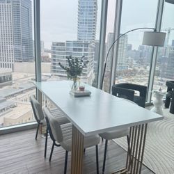 White and Gold Dining Set