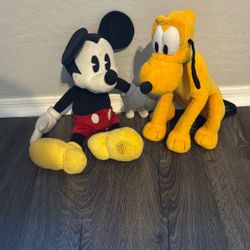 Mickey Mouse And Pluto Stuffed Animals 