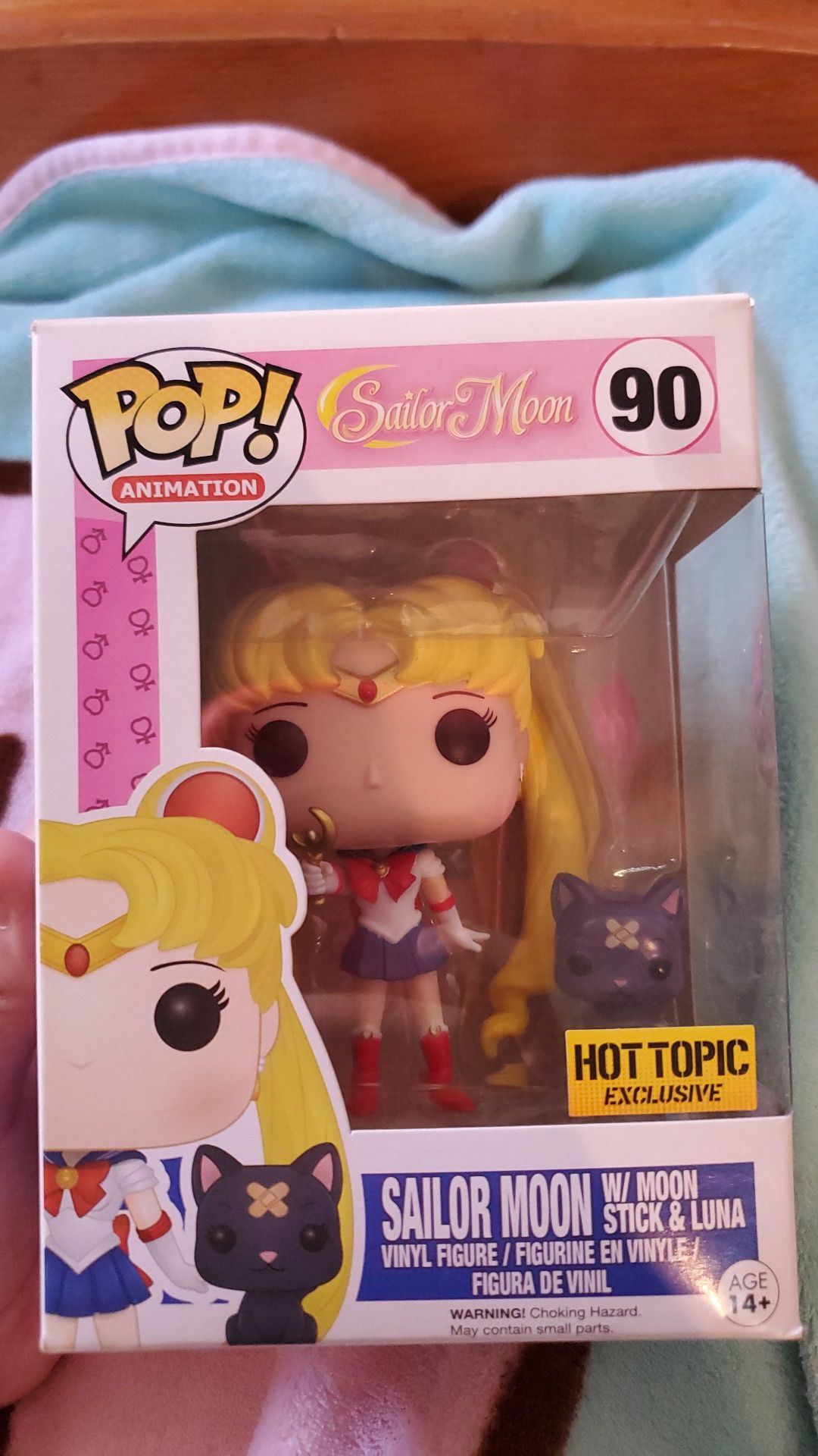 Sailor moon with moon stick and luna funko pop