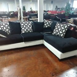 Chaise sectionals with decorative pillows