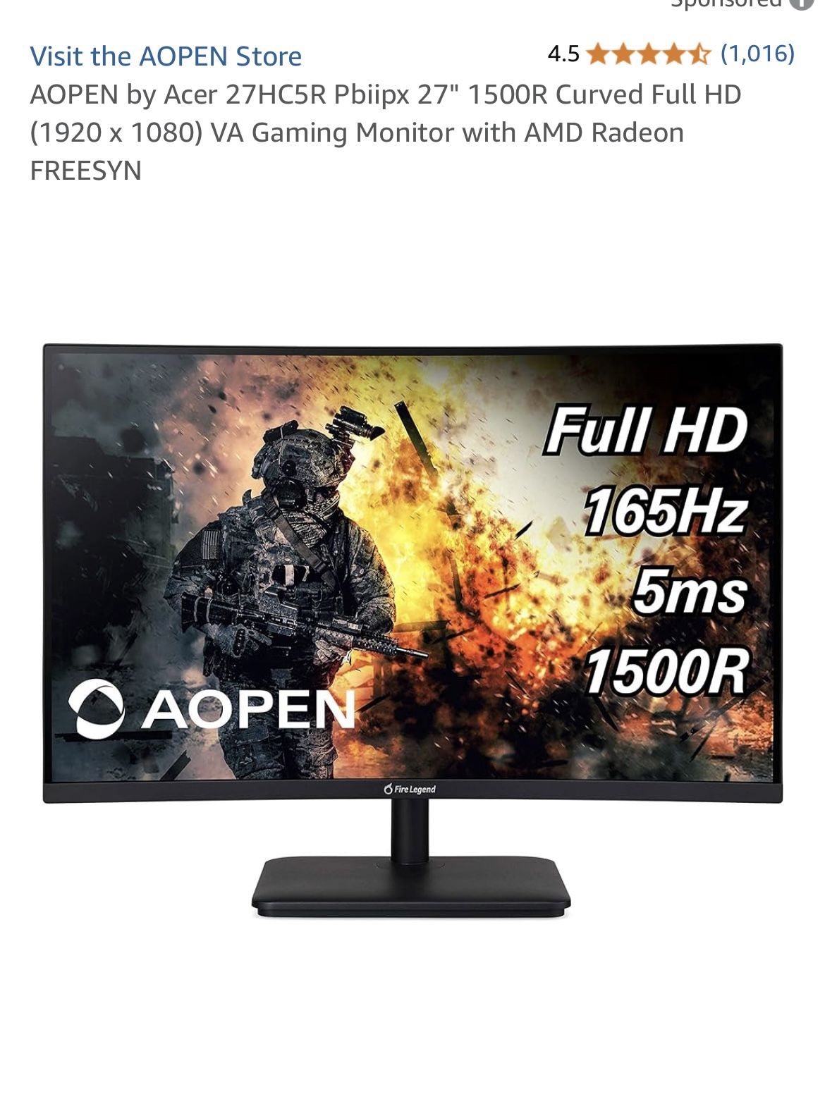Gaming Monitor - AOPEN By acer 1080p 165hz