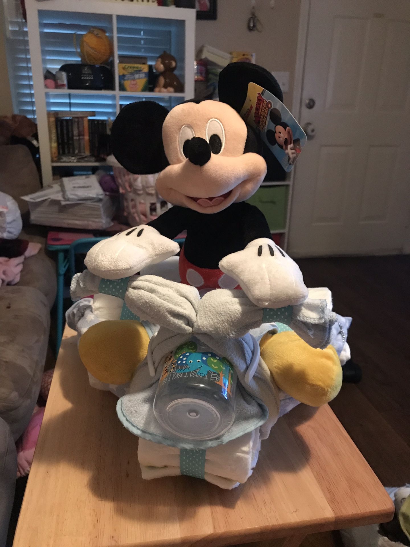 Boys tricycle diaper cake