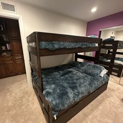 Twin Over Full + Twin Trundle With Mattresses