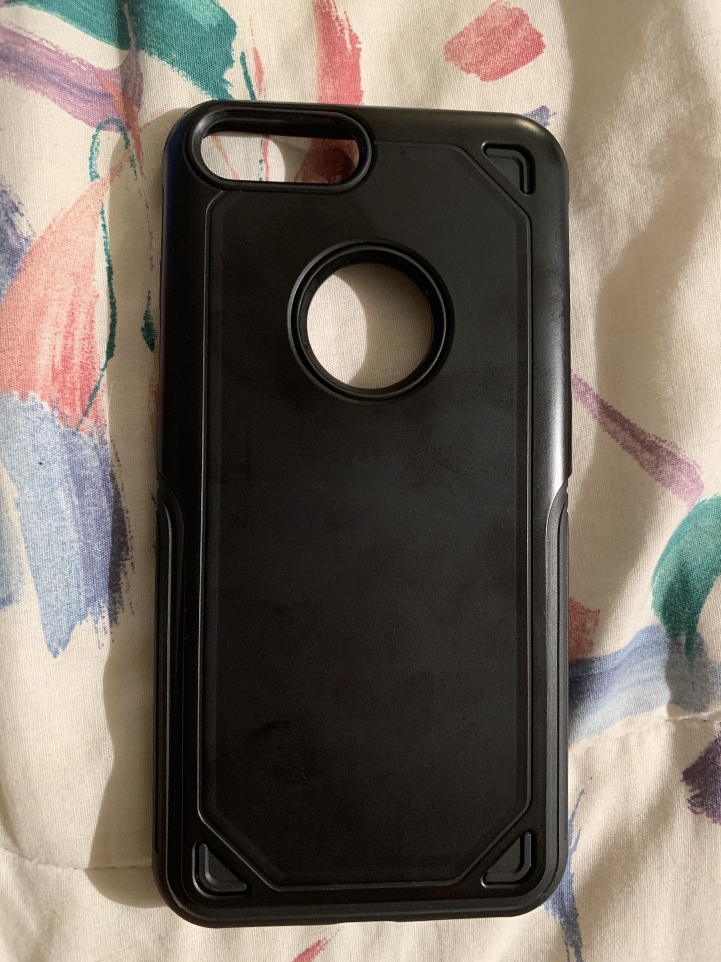 Black IPhone 8 Plus Case Plastic Exterior With Rubber-Like Interior Casing
