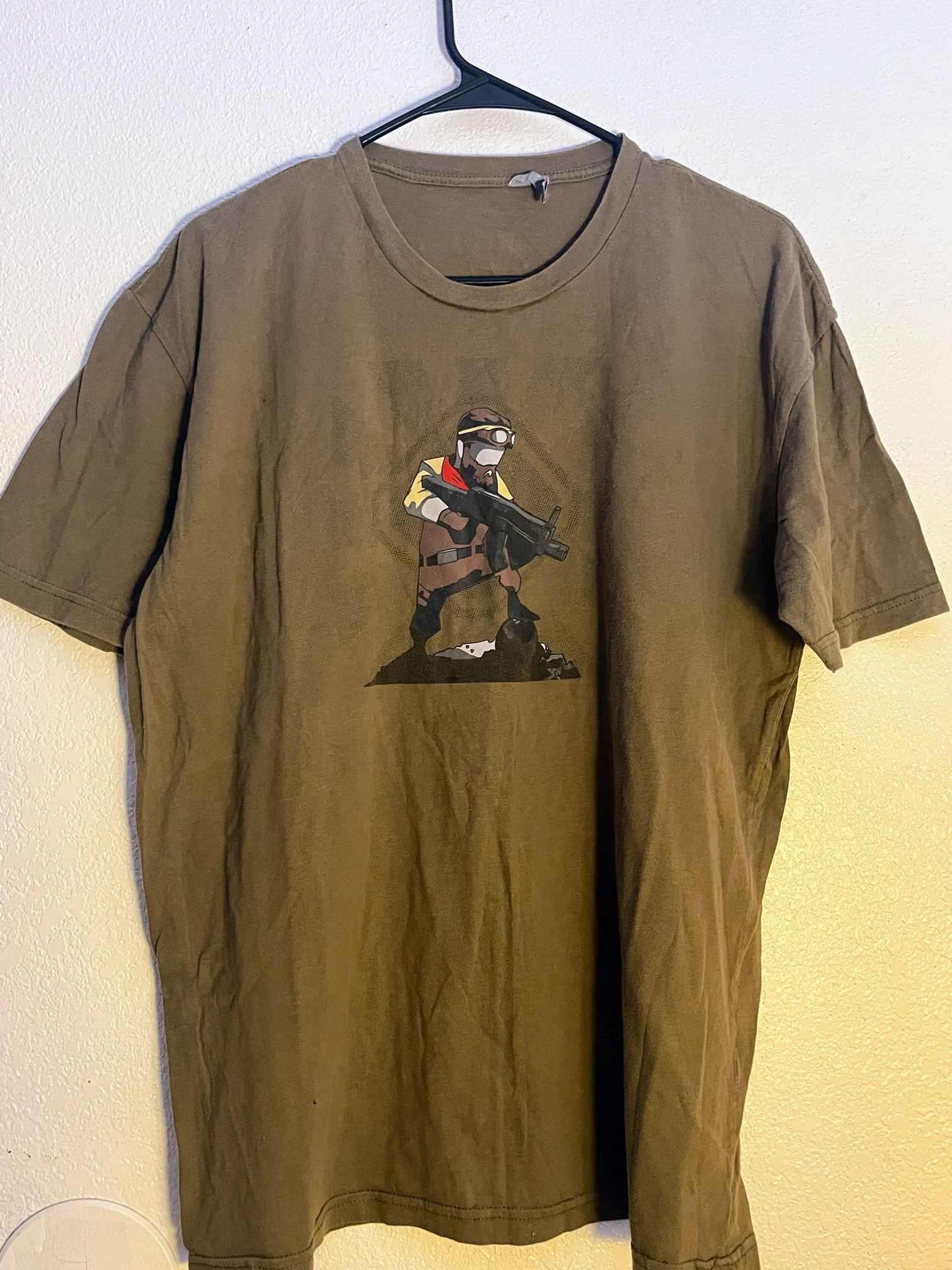 RARE Playstation Guns Up Promo Tee Shirt Military Green