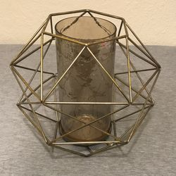 Geometric Gold Candle Holder