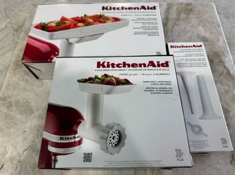KitchenAid Food Grinder + Sausage Stuffer + Food Tray - Brand New