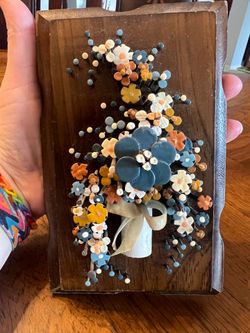 Vintage 1977 Nails in Bloom Wall Hanging by Artist Pauline Owens - Pol-O-Craft