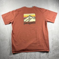 Patagonia Line Logo Ridge Pocket Responsibili T-Shirt Men’s XL Orange/Rust #11A