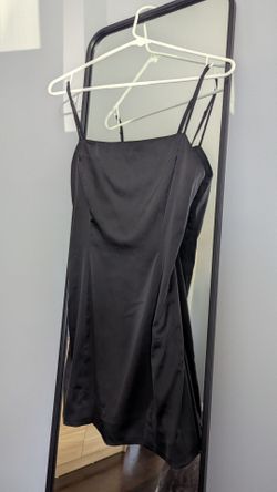 Black silk mini dress