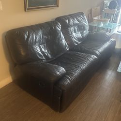 Black Leather Sofa Motorized  Footrest 