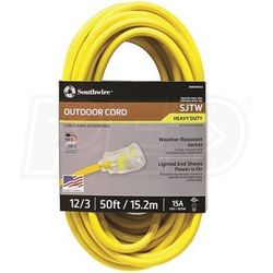 Southwire Extension Cord,50ft,12Ga,15A,SJEOOW,Yel 3688SW0002