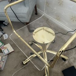Pottery Barn Acrylic And Gold Desk Chair Swivel