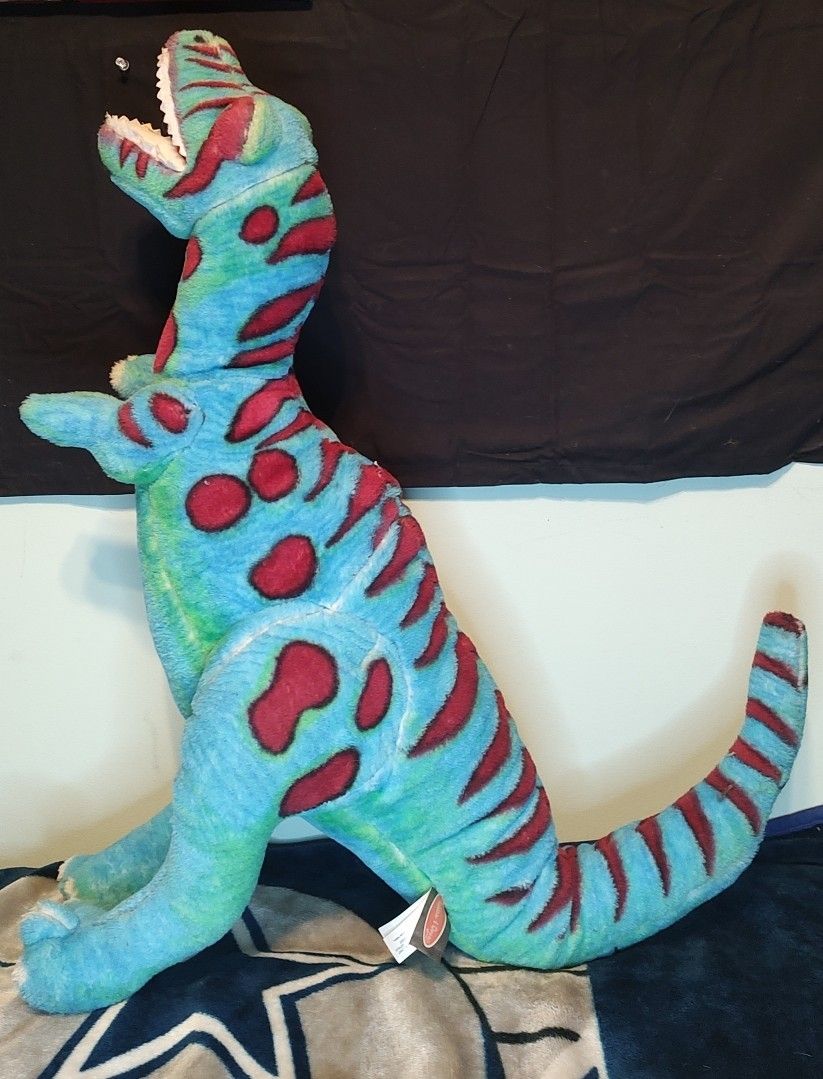 Melissa & Doug Plush T-Rex Dinosaur Large 28” Stuffed Animal Green Blue 