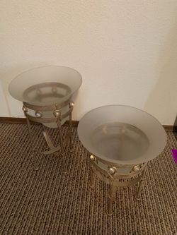 Decorative Candle/Holder Matching Stand Sets — $25 Each