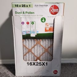 (8pc) Rheem 16x25x1 Indoor Air Filters