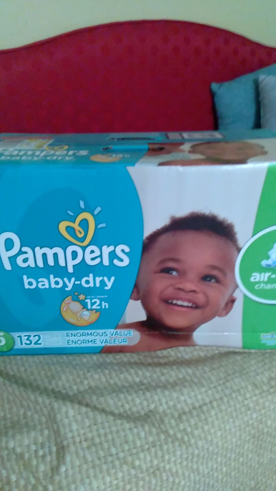 Big Unopened box of pampers size 5