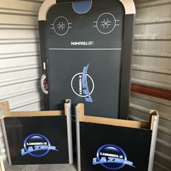 Triumph Lumen-X Lazer 6' Interactive Air Hockey Table Featuring All-Rail LED Lighting and In-Game Music