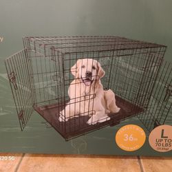TRU- CANINE, WIRE LARGE METAL  DOG CRATE/ KENNEL