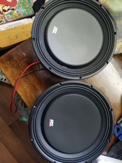 (2) 10 " inch MTX audio shallow mount subwoofers speakers