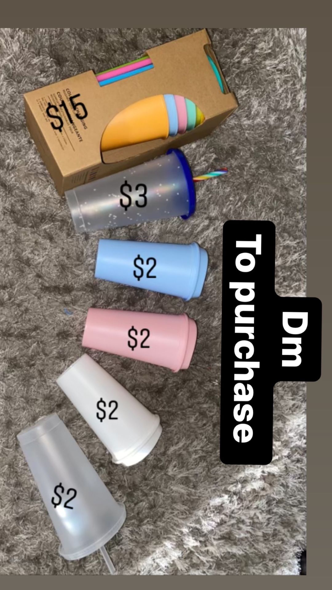 brand new reusable plastic cups with lids