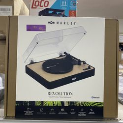 MARLEY STORE House of Marley Revolution Wireless Turntable - Bluetooth Record Player, 3-Speed Sustainably Made Vinyl Player, Easy Set Up Home Turntabl