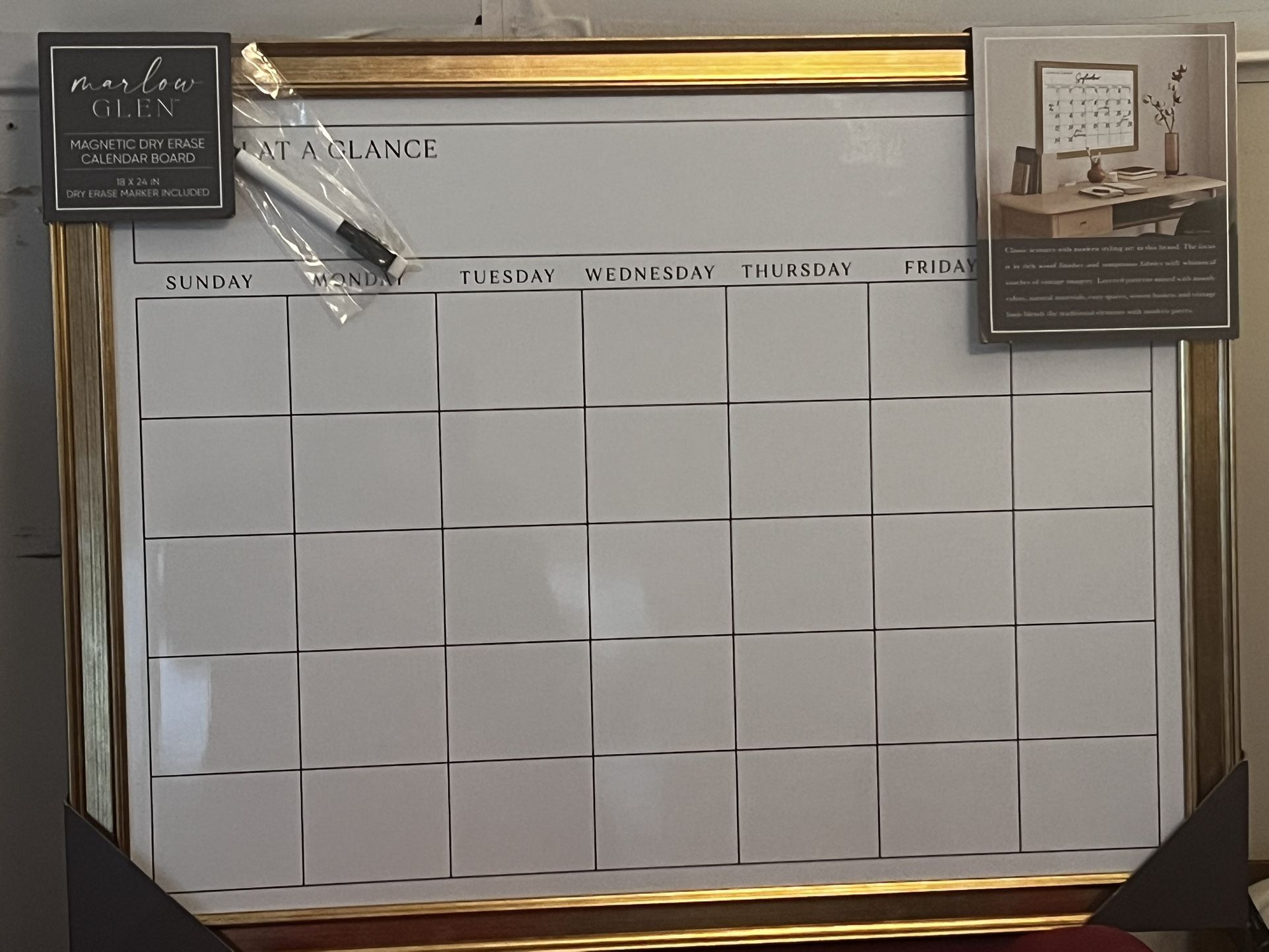 Dry Erase Calendar Board