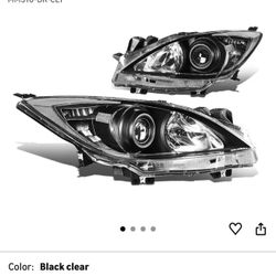 New in box DNA MOTORING Projector Headlight Assembly (Driver & Passenger Side) Compitable with 10-13 MAZDA 3 4-DOOR, Black Clear, HL-OH-MM310-BK-CL1